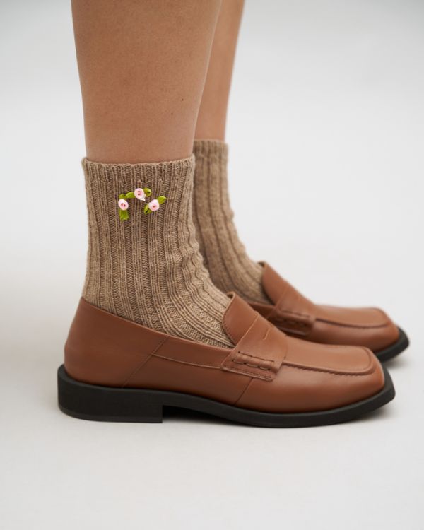 Шкарпетки з атласними квітами KATSURINA + JUL