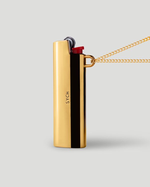 Golden lighter case necklase