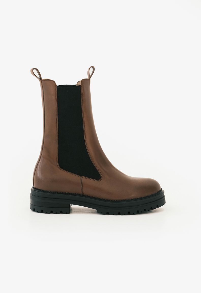 Brown chelsea boots high