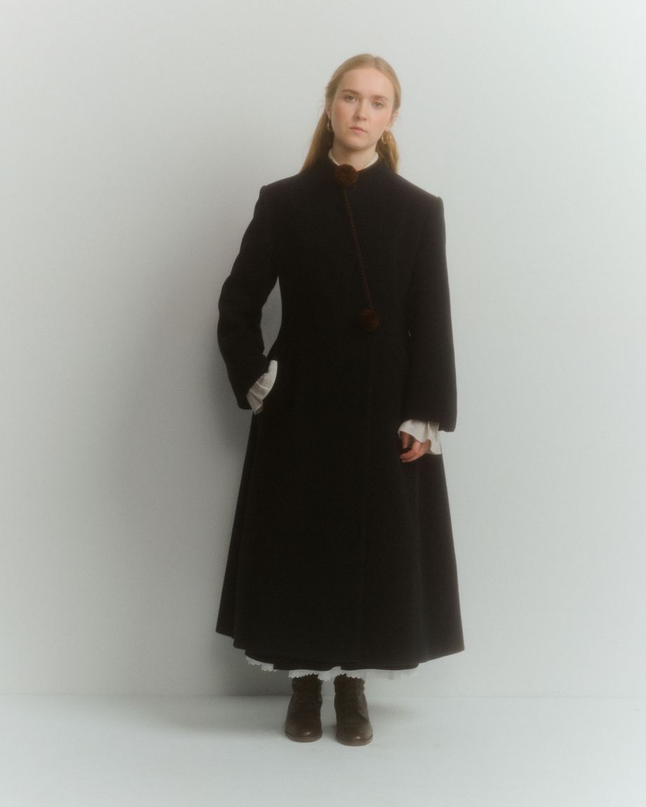 Dark blue wool coat-cloak