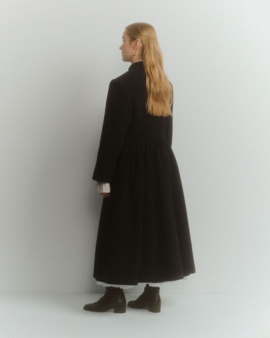 Dark blue wool coat-cloak