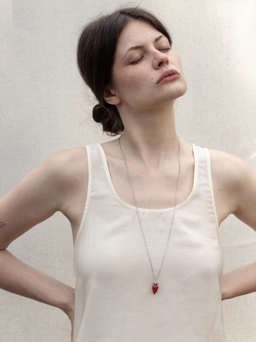 STRAWBIE pendant on a silver chain