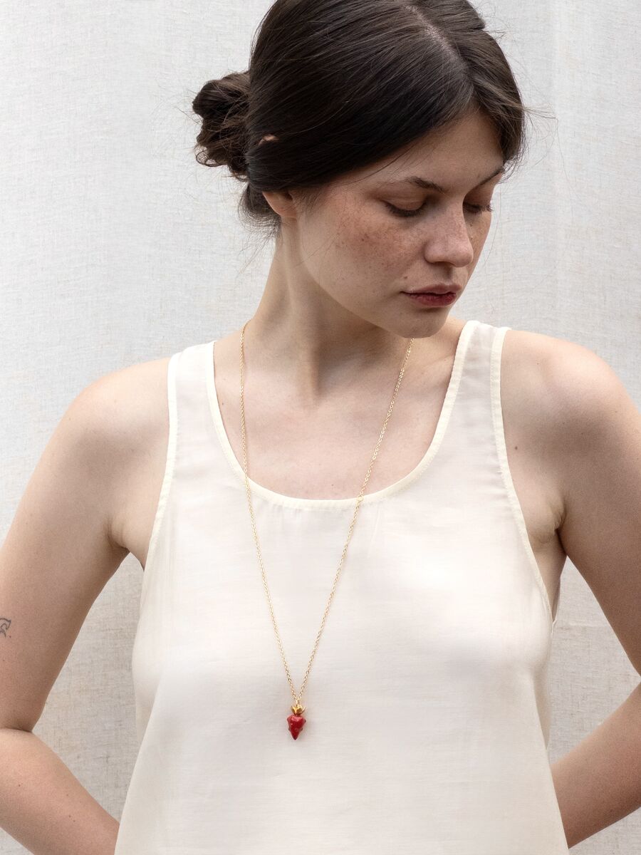 STRAWBIE pendant on a gold-plated chain
