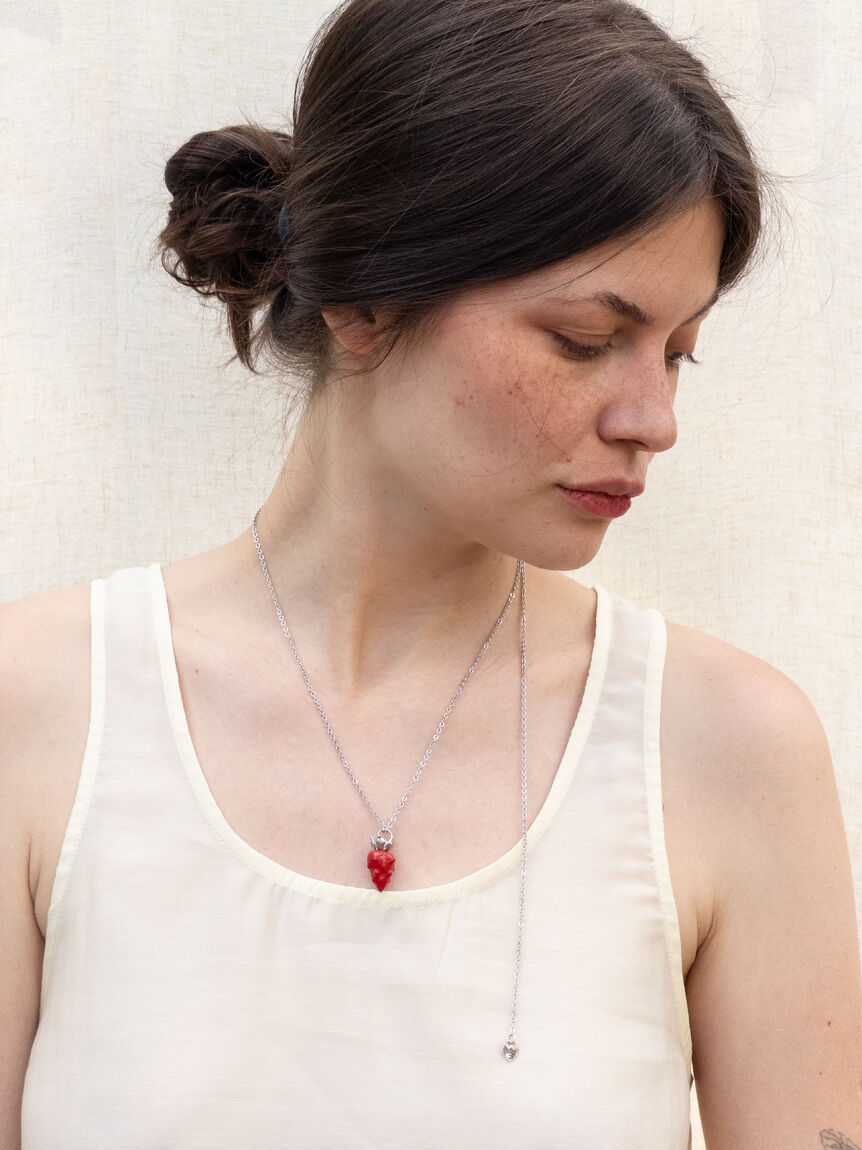 STRAWBIE pendant on a silver chain