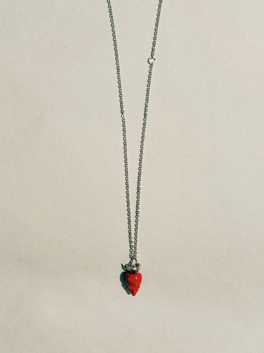 STRAWBIE pendant on a silver chain