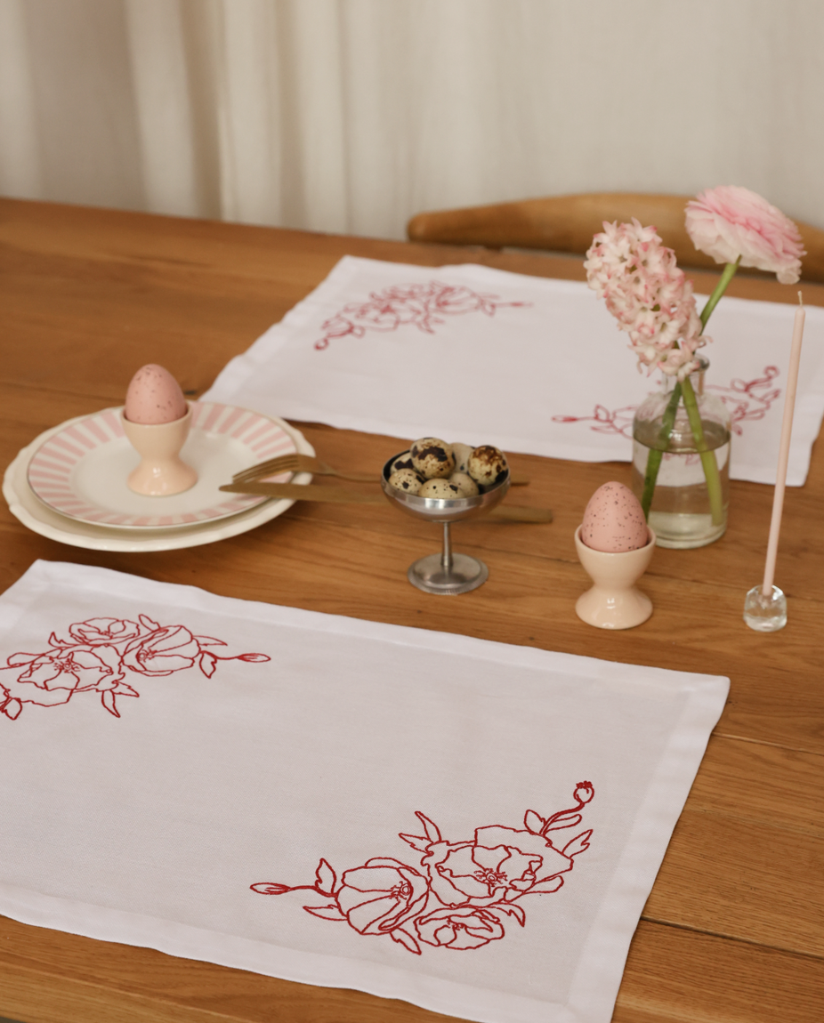 Fine Bloom Napkin Set White