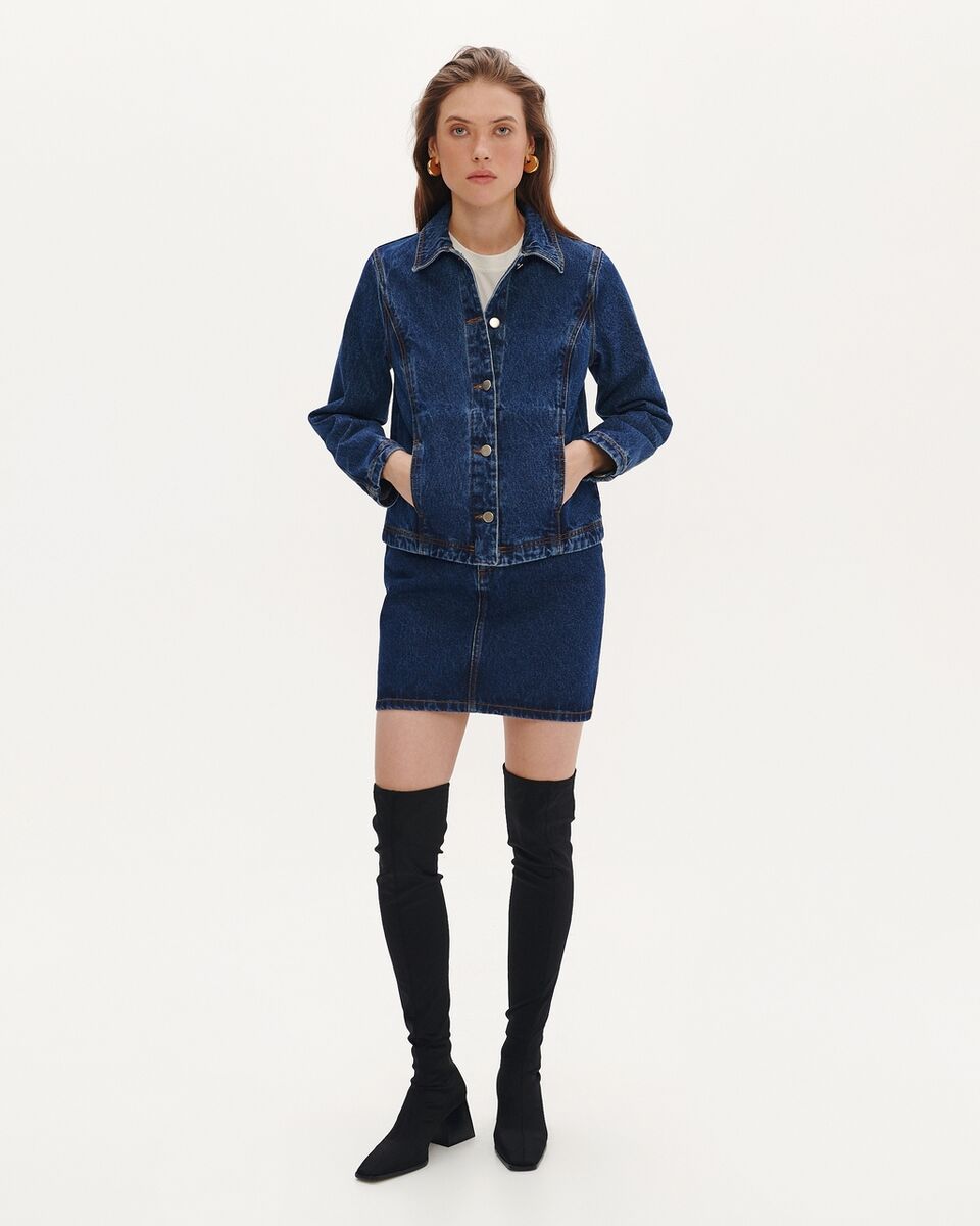 Джинсова куртка oversize блакитна
