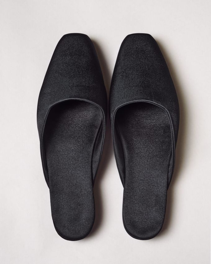 Satin black mules JUL + IKOS 