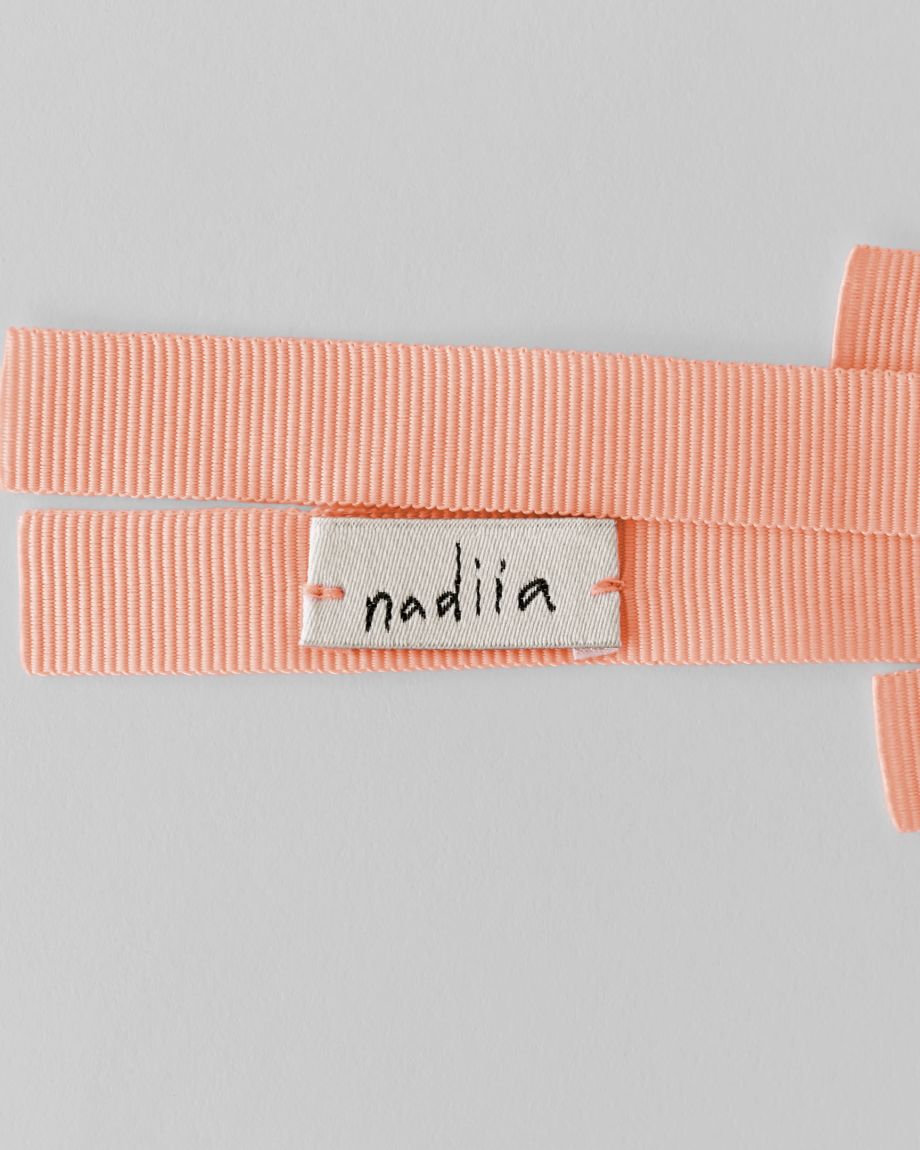 "Peachy" barrette-ribbon