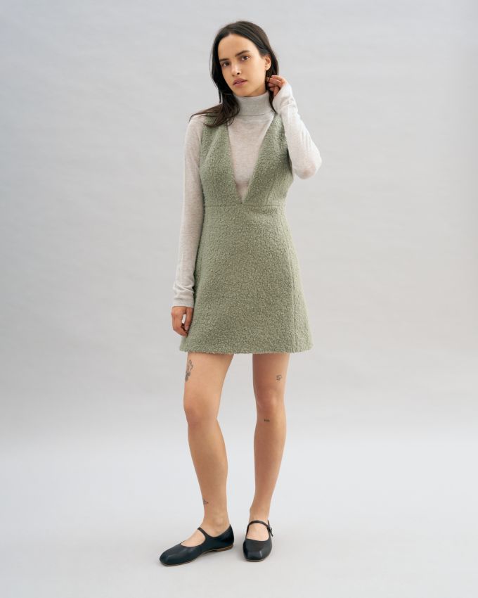 Soft green mini dress