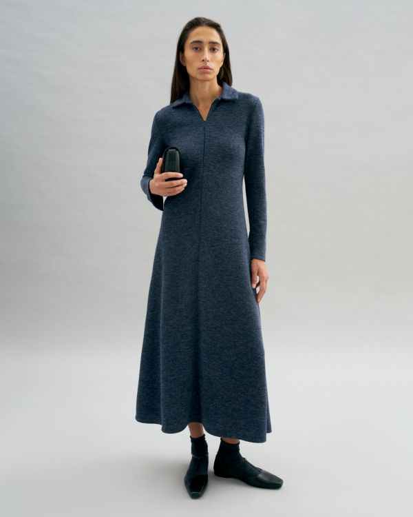 Dark blue knitted dress
