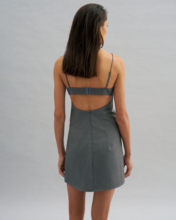 Gray dress with straps