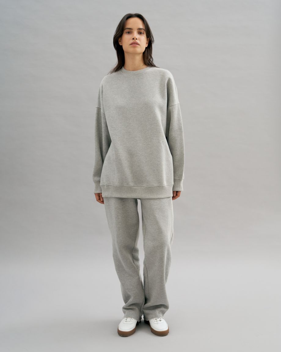 Grey melange warm sweatshirt