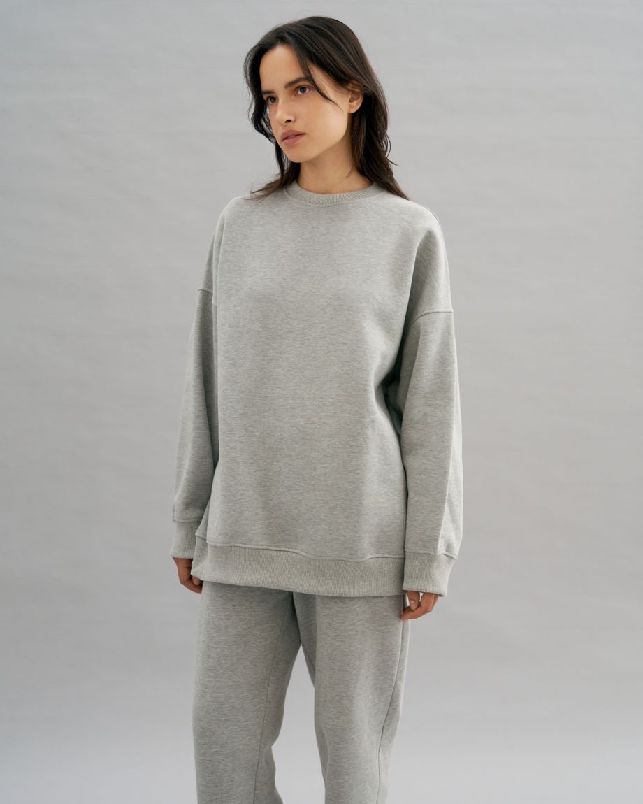 Grey melange warm sweatshirt