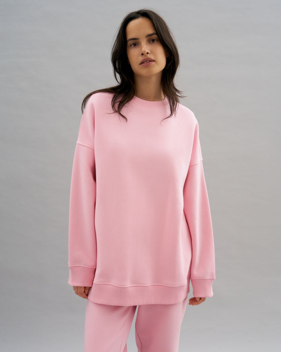 Pink melange warm sweatshirt