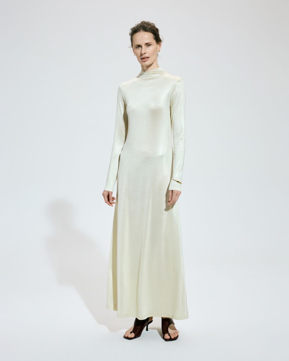 Milk viscose midi dress