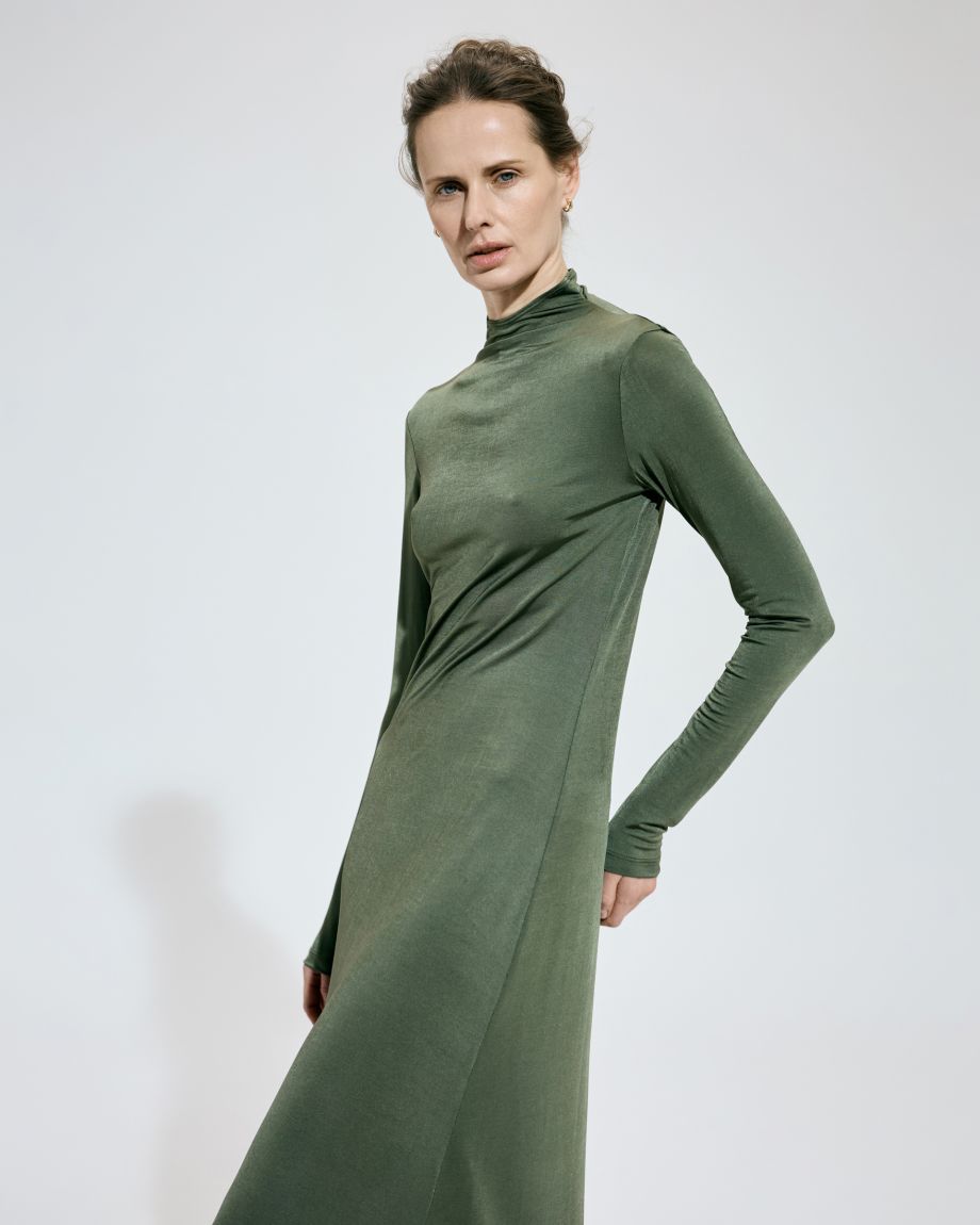 Khaki viscose dress