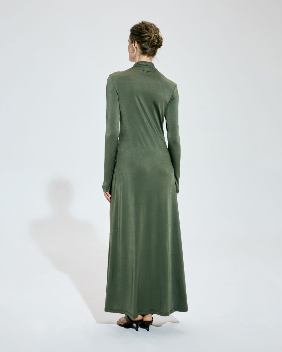 Khaki viscose dress