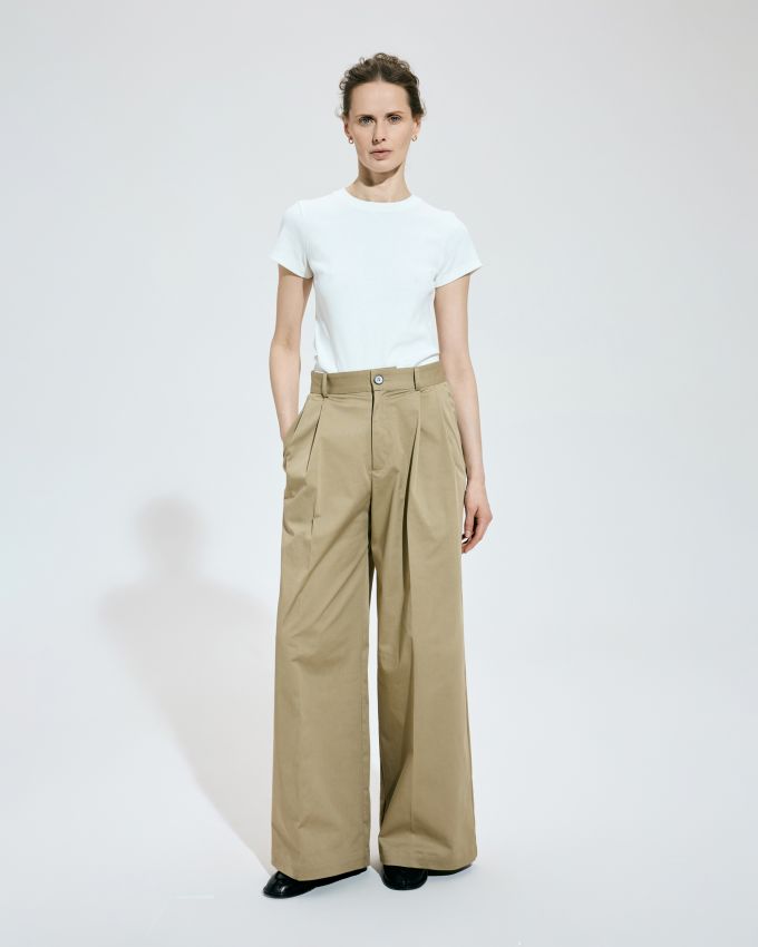 Wide beige pants