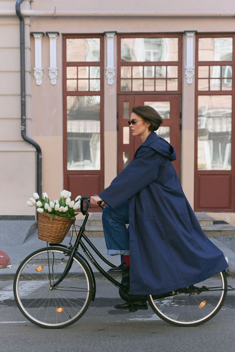 Dark Blue Oversize Hooded Coat