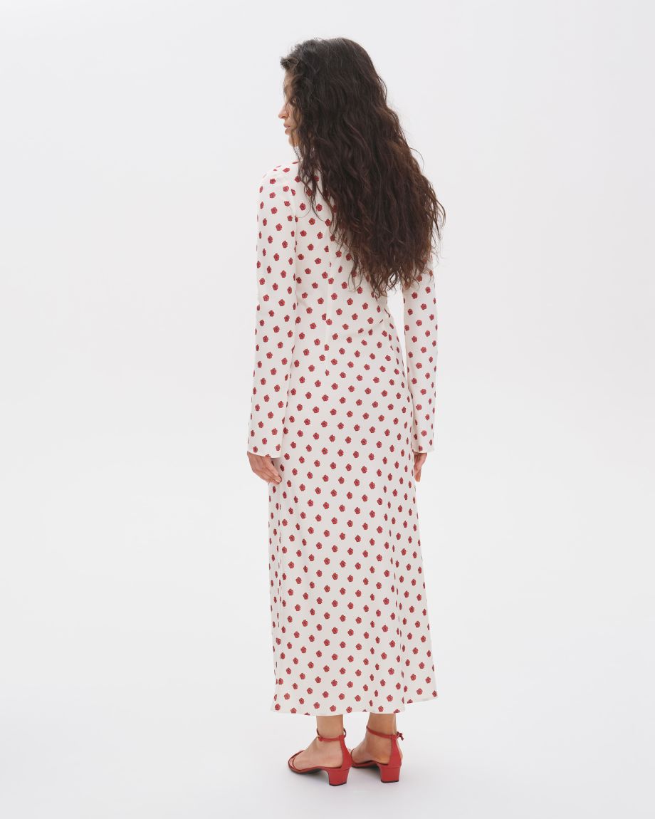 Milk dress with a neckline "Red Ruta"