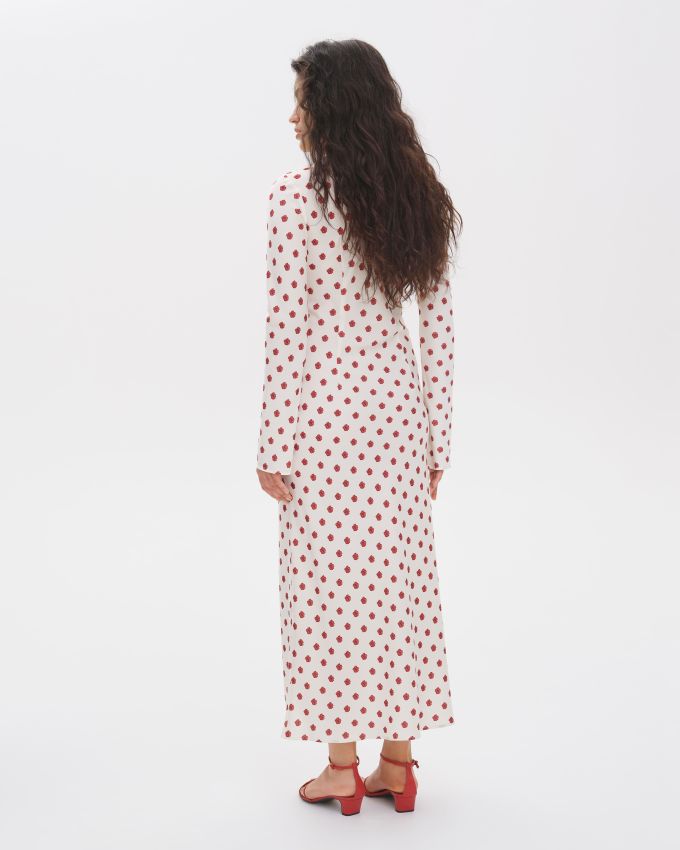 Молочна сукня з вирізом "Червона рута"
