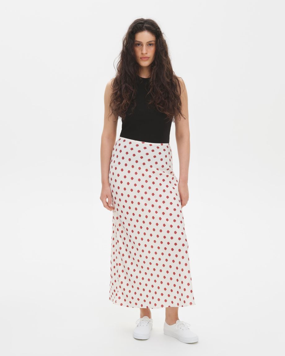 Milk maxi skirt "Red Ruta"