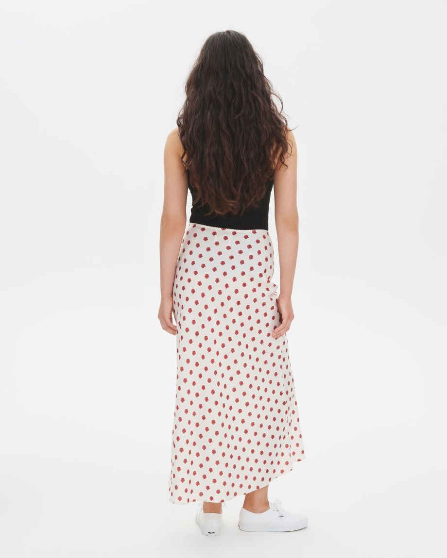 Milk maxi skirt "Red Ruta"