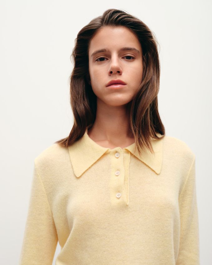 Yellow polo sweater 30% cashmere