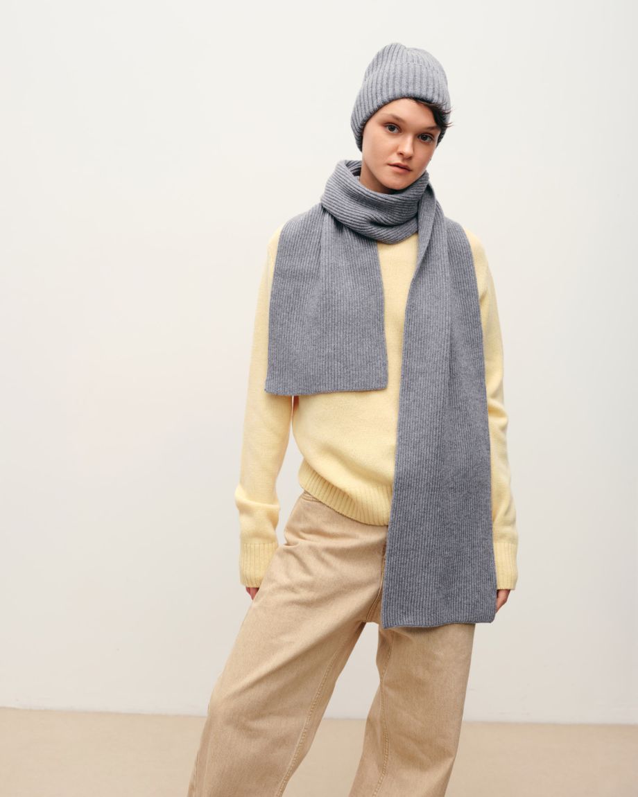 Gray scarf 100% cashmere